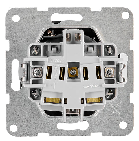 Socket outlet, flap cover, cage clamps, black
