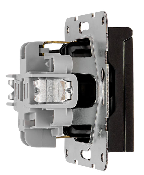 Socket outlet, flap cover, cage clamps, black