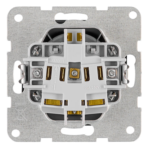 Pin socket outlet, cage clamps, black