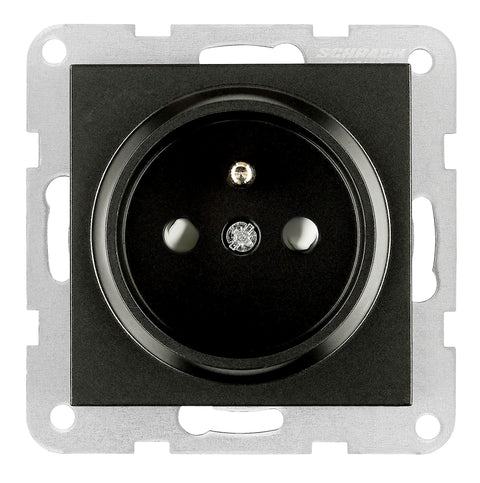 Pin socket outlet, cage clamps, black