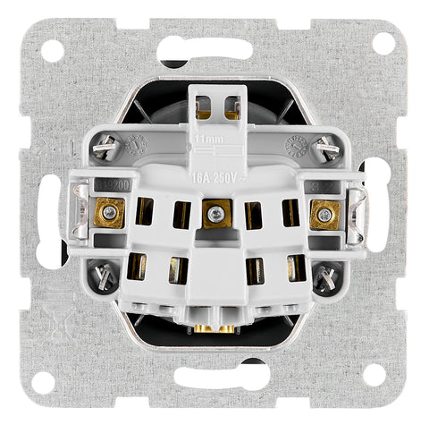 Pin socket outlet, screw clamps, black