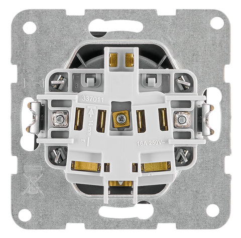 Pin socket outlet with safety shutter, cage clamps, black