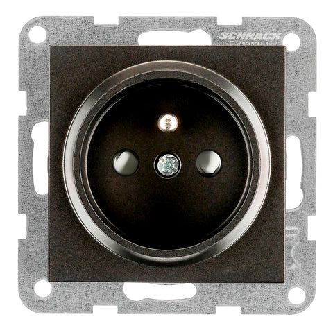 Pin socket outlet with safety shutter, cage clamps, black