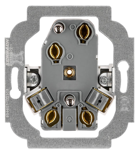 Pin compact socket outlet 2x2P+E, 45° turned, cage cl, black