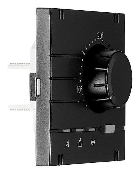 Analog thermostat - top part, heating/cooling, black