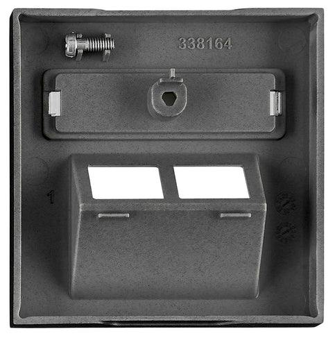 Cover for RJ45 UAE outlet, labelling window, 2-Port, black
