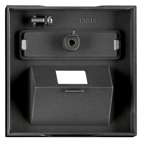 Cover for RJ45 UAE outlet, labelling window, 1-Port, black