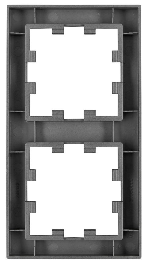 Two gang frame, Design CUBIC, black