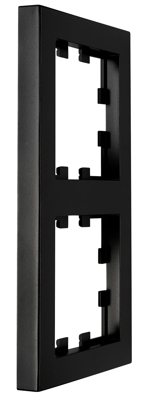 Two gang frame, Design CUBIC, black