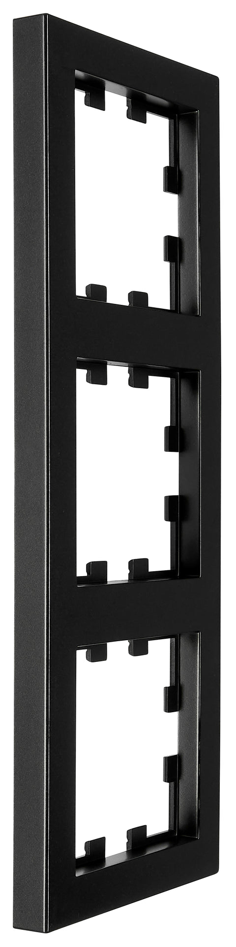 Three gang frame, Design CUBIC, black