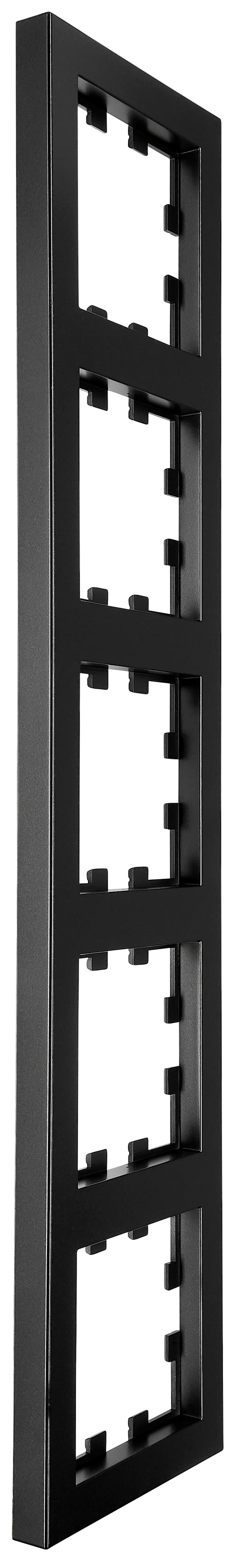 Five gang frame, Design CUBIC, black