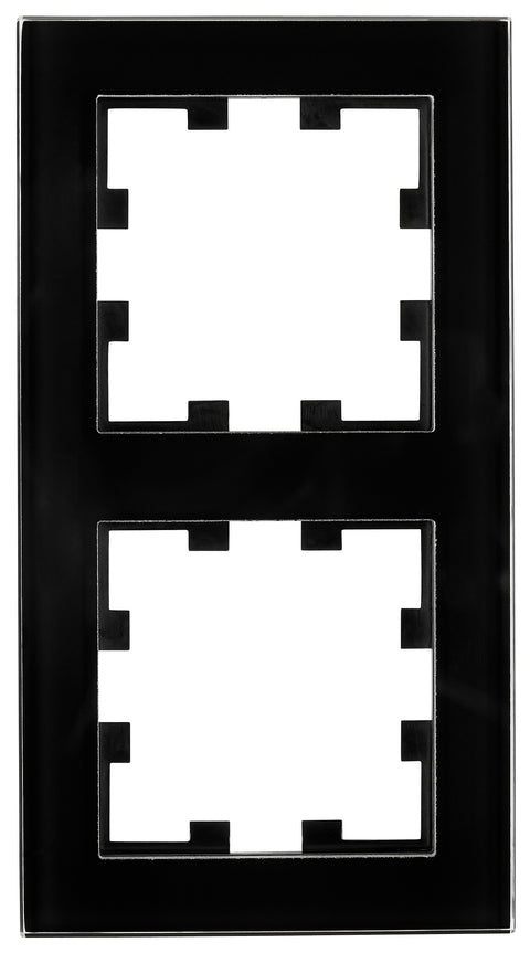 Ramă două module, sticlă neagră