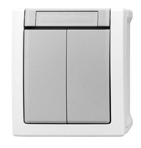 Întrerupător dublu, 10A, PT, cleme elastice, IP54