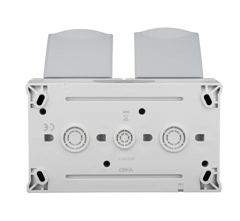 Priză dublă cu pin PE, montaj oriz., conex el. IP54