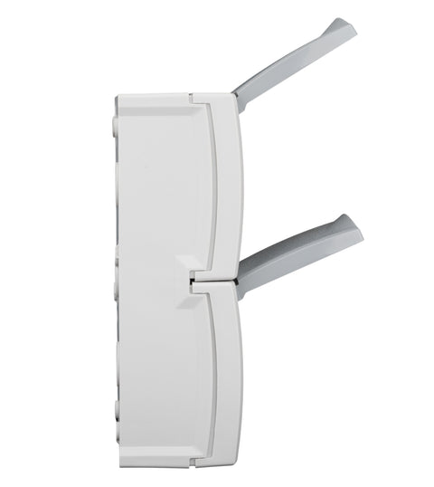 Priză dublă cu pin PE, protecţie copii, montaj vert.IP54,gri