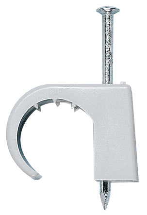 Clemă fixare cablu D=7-12mm, cui de oţel 2.0x25mm (100buc)