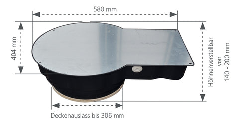 Doză mare Ø 306mm cu placa de 15mm din fibră minerală