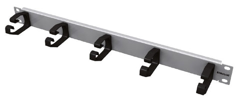 Routing Panel 1U with 5 Cable Clamps of Plastic 78mm RAL7035