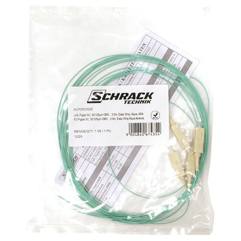 Pigtail SC, 50/125µm OM3, 2m, Easy Strip,Aqua,4buc
