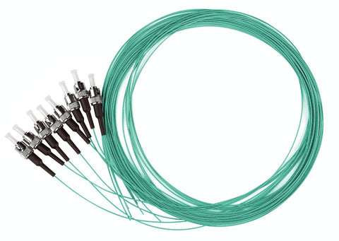Pigtail ST, 50/125µm OM3, 2m, Easy Strip,Aqua,4buc