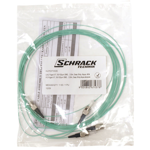 Pigtail ST, 50/125µm OM3, 2m, Easy Strip,Aqua,4buc