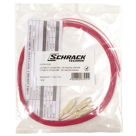 Pigtail SC, 50/125µm OM4, 2m, Easy Strip, Violet,4buc