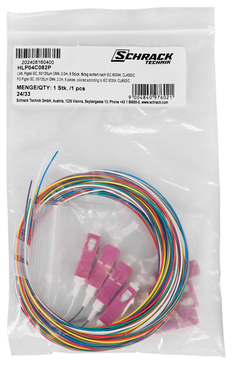 Pigtail FO SC, 50/125µm OM4, 2.0m, Easy Strip, 8pcs