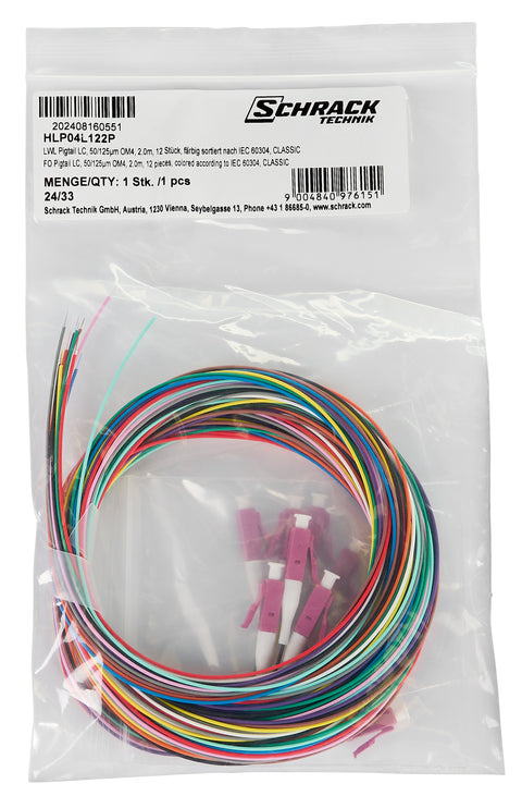 Pigtail FO LC, 50/125µm OM4, 2.0m, Easy Strip, 12pcs