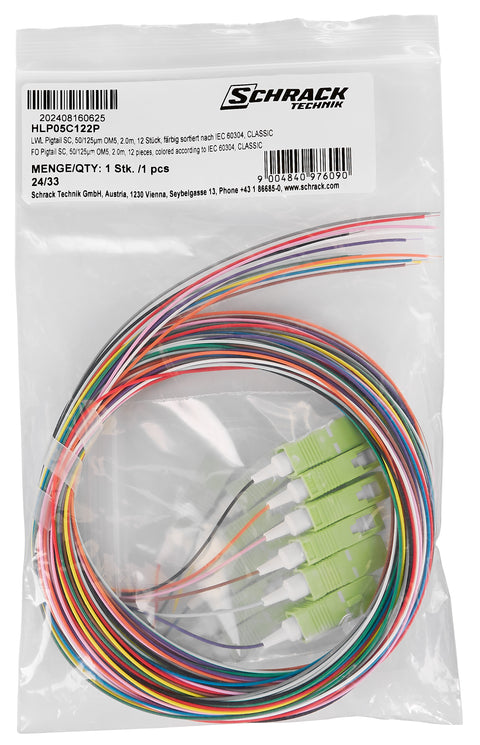 Pigtail FO SC, 50/125µm OM5, 2.0m, Easy Strip, 12pcs
