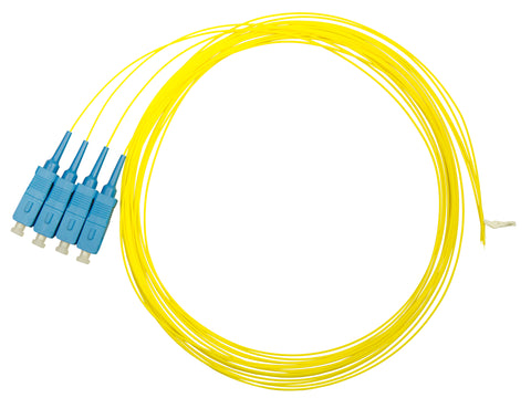 Pigtail SC, 9/125µm OS2, 2m, Easy Strip, galben,4buc