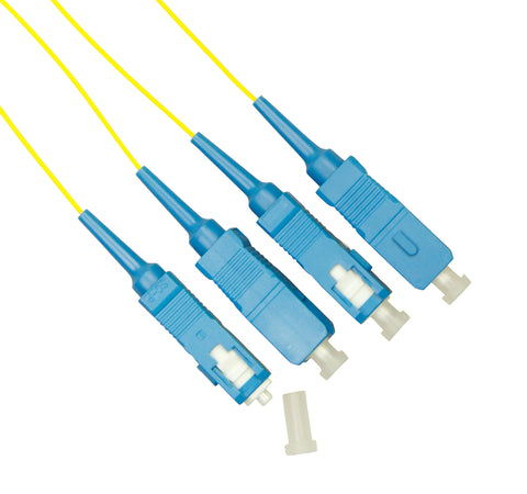 Pigtail SC, 9/125µm OS2, 2m, Easy Strip, galben,4buc
