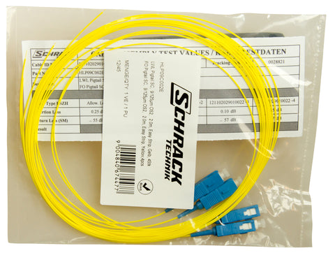 Pigtail SC, 9/125µm OS2, 2m, Easy Strip, galben,4buc