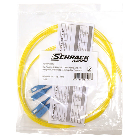 Pigtail SC, 9/125µm OS2, 2m, Easy Strip, galben,4buc
