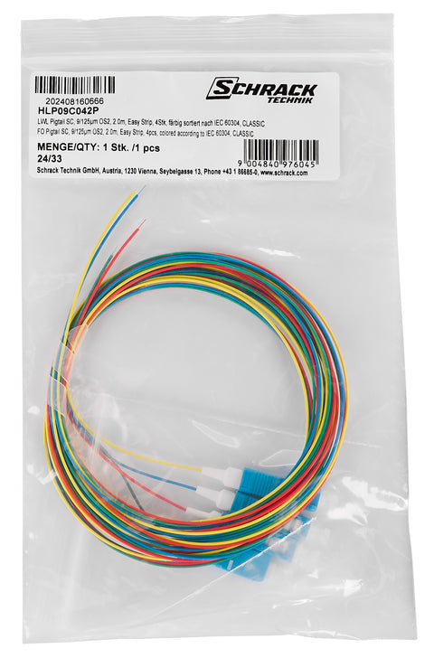 Pigtail FO SC, 9/125µm OS2, 2.0m, Easy Strip, 4pcs