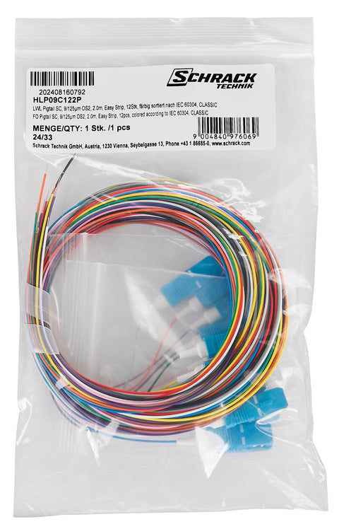 Pigtail FO SC, 9/125µm OS2, 2.0m, Easy Strip, 12pcs