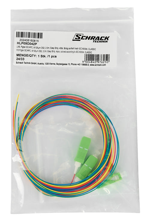 Pigtail FO SC/APC, 9/125µm OS2, 2.0m, Easy Strip, 4pcs
