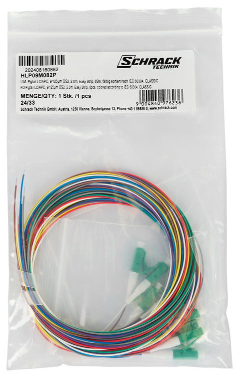 Pigtail FO LC/APC, 9/125µm OS2, 2.0m, Easy Strip, 8pcs