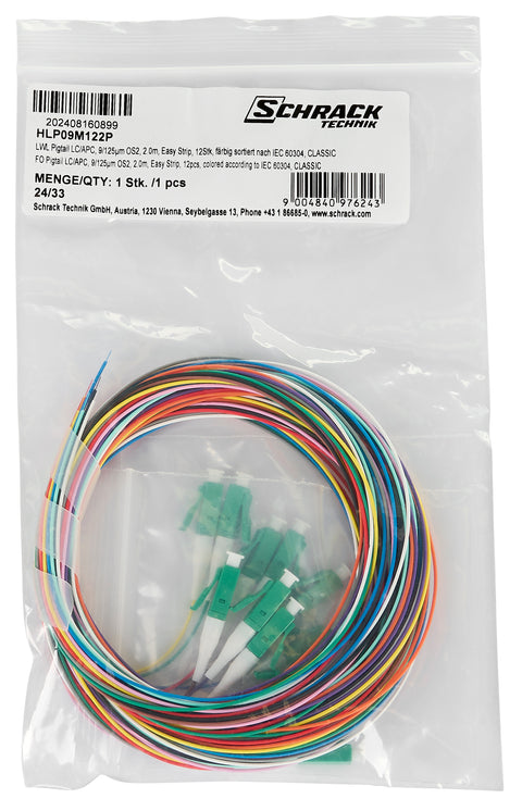 Pigtail FO LC/APC, 9/125µm OS2, 2.0m, Easy Strip, 12pcs