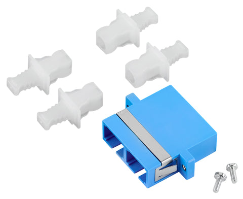 Cuplor FO SC-Dupl,Plastic,Singlemode,zirconiu,flanşă,albastr