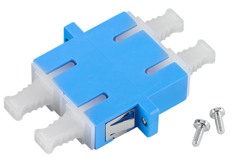 Cuplor FO SC-Dupl,Plastic,Singlemode,zirconiu,flanşă,albastr