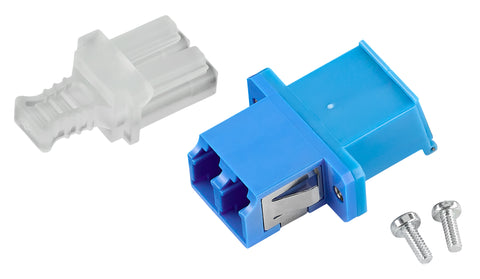 Cuplor FO LC-Dupl,Plastic,Singlemode,zirconiu,flanșă,albastr