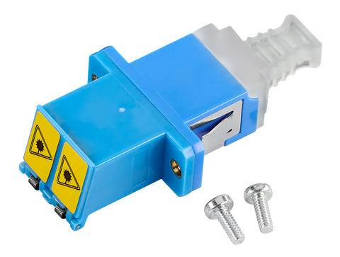 Cuplor FO LC-Dupl,Plastic,Singlemode,zirconiu,flanșă,albastr