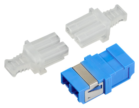 Cuplor FO LC-Duplex, Singlemode zirc, albastru