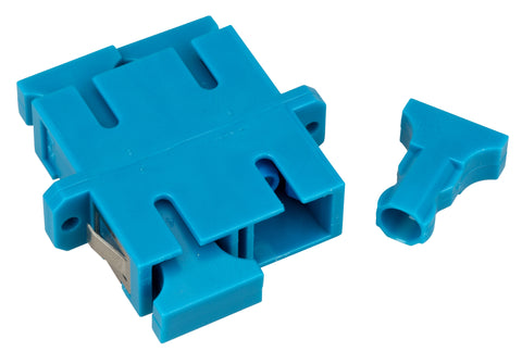 Cuplă SC Duplex,Plastic,Singlemode,zirc,cu flanşă,albstr.ECO