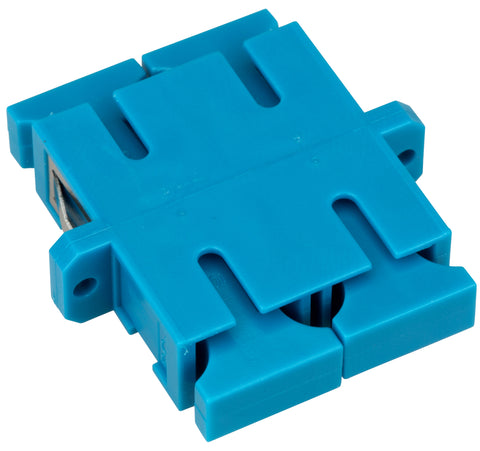 Cuplă SC Duplex,Plastic,Singlemode,zirc,cu flanşă,albstr.ECO