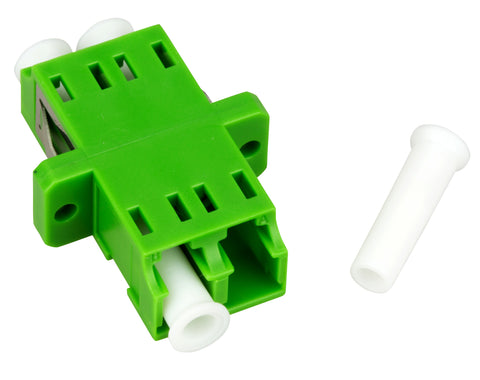 Cuplă LC/APC Duplex,Plastic,Singlemode,zirc.,flanşă,verdeECO