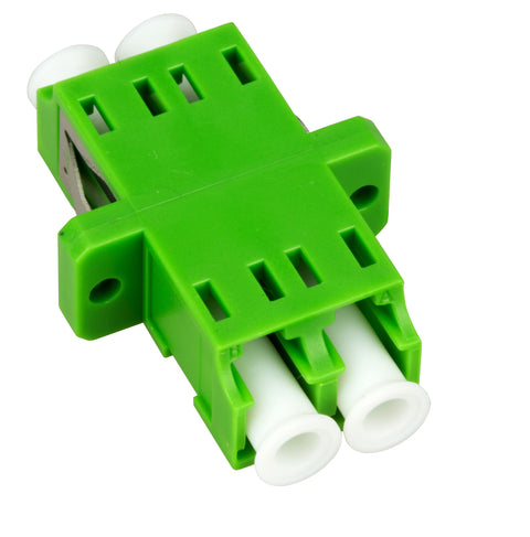Cuplă LC/APC Duplex,Plastic,Singlemode,zirc.,flanşă,verdeECO