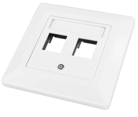 Priză pt. 2 module TOOLLESS LINE, 80x80mm, drept, RAL9010