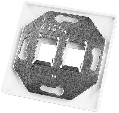 Priză pt. 2 module TOOLLESS LINE, 80x80mm, drept, RAL9010