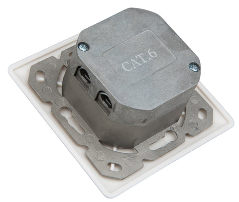 Priză de date C6, ecranat, 2xRJ45